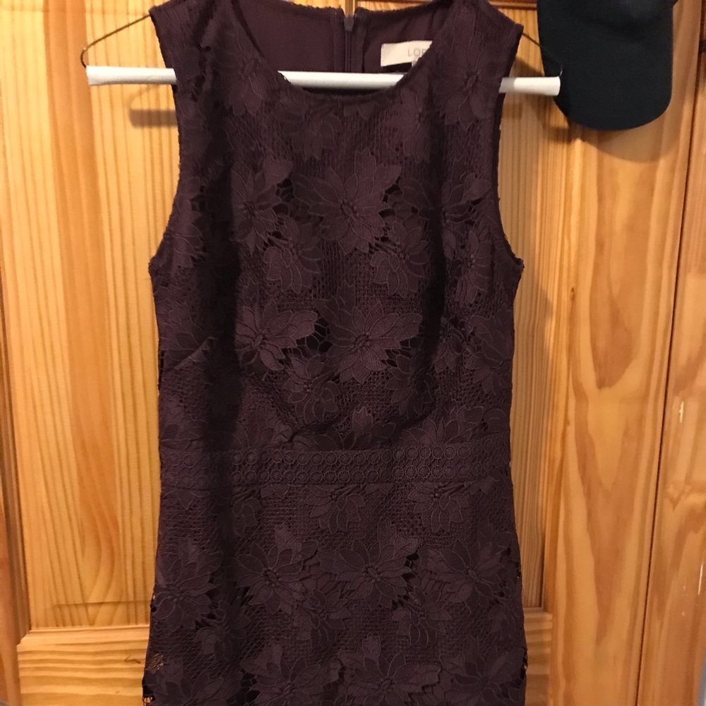 Ann Taylor loft burgundy lace dress XS New